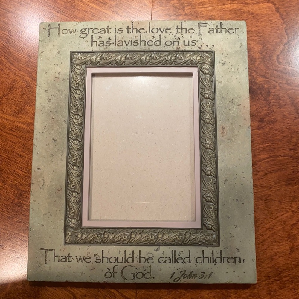 Neutral green religious picture frame